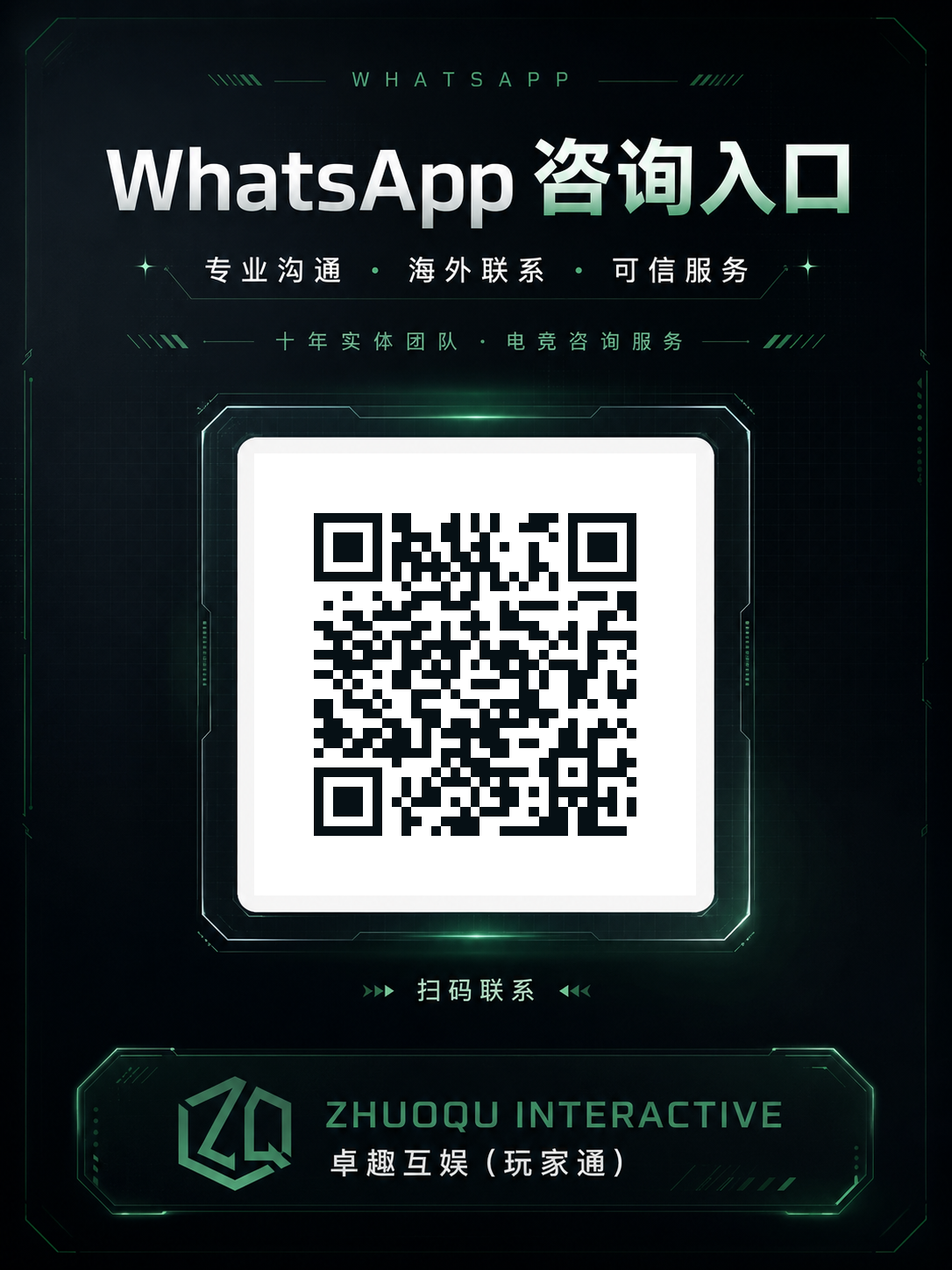WhatsApp 咨询入口海报